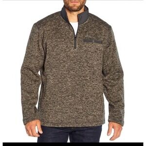 Eddie Bauer‎ Men Pullover Sweater 2X Quarter Zip Mock Neck Grey Casual Soft Cozy